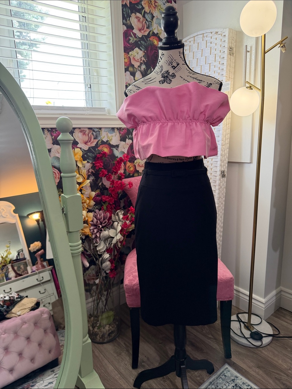 cleo Black High-Waist Pencil Skirt with Slim Waistband - Picture 5 of 16